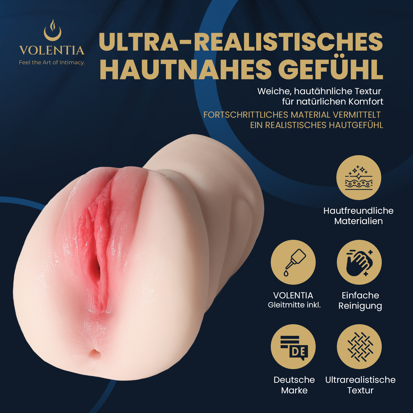 3-in-1 Realistische Taschenmuschi für Männer [Neues Modell] - Pink - VOLENTIA