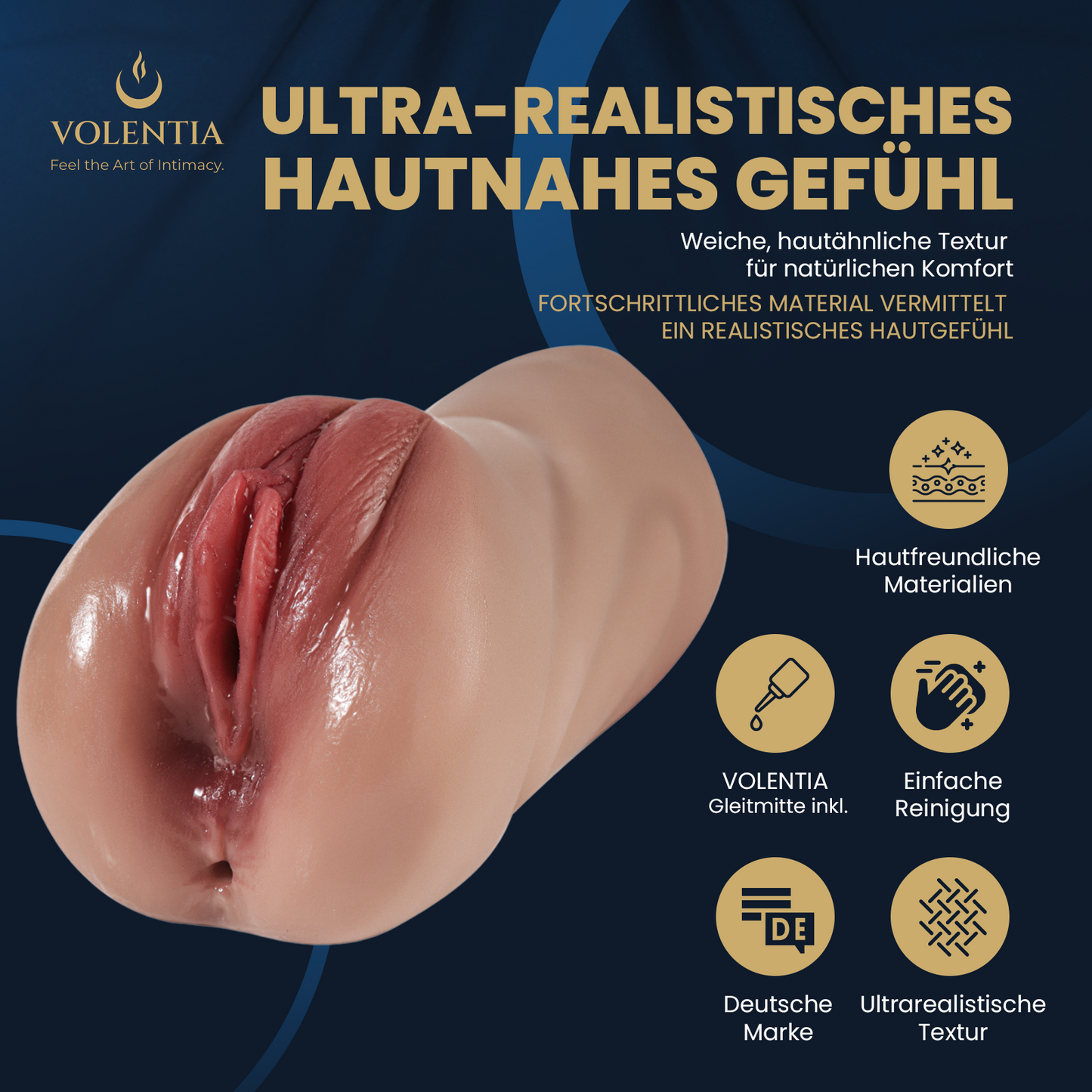 3-in-1 Realistische Taschenmuschi für Männer [Neues Modell] - Braun - VOLENTIA