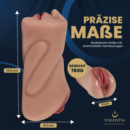 3-in-1 Realistische Taschenmuschi für Männer [Neues Modell] - Braun - VOLENTIA