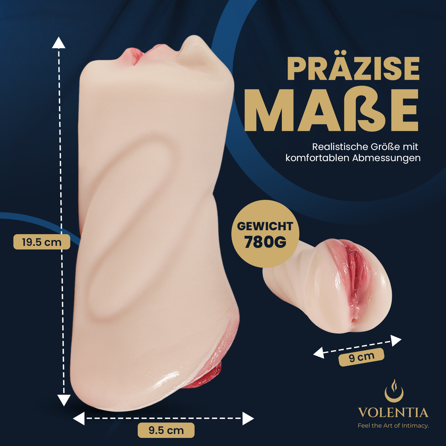 3-in-1 Realistische Taschenmuschi für Männer [Neues Modell] - Weiß - VOLENTIA