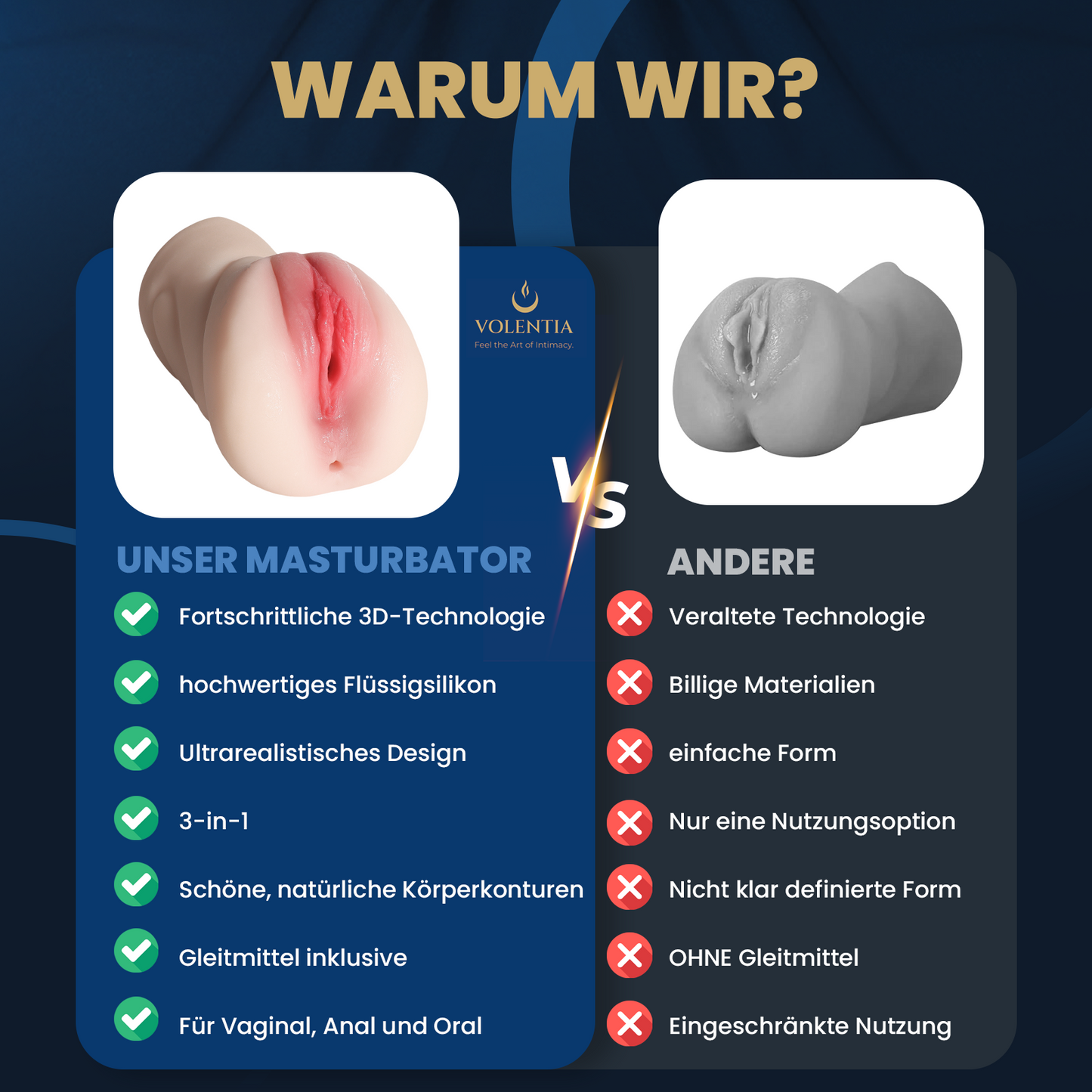 3-in-1 Realistische Taschenmuschi für Männer [Neues Modell] - Pink - VOLENTIA