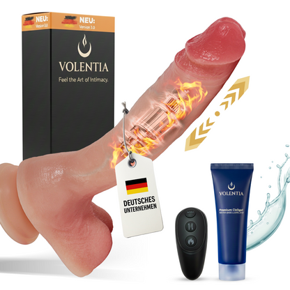 Stoßdildo mit Vibration 27 cm [Neues Modell] - Hautfarben