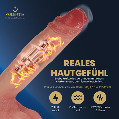 Stoßdildo mit Vibration 27 cm [Neues Modell] - Hautfarben - VOLENTIA