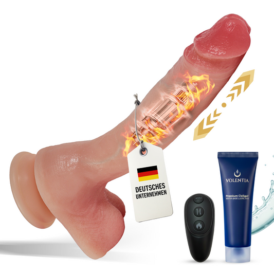 Stoßdildo mit Vibration 27 cm [Neues Modell] - Hautfarben - VOLENTIA
